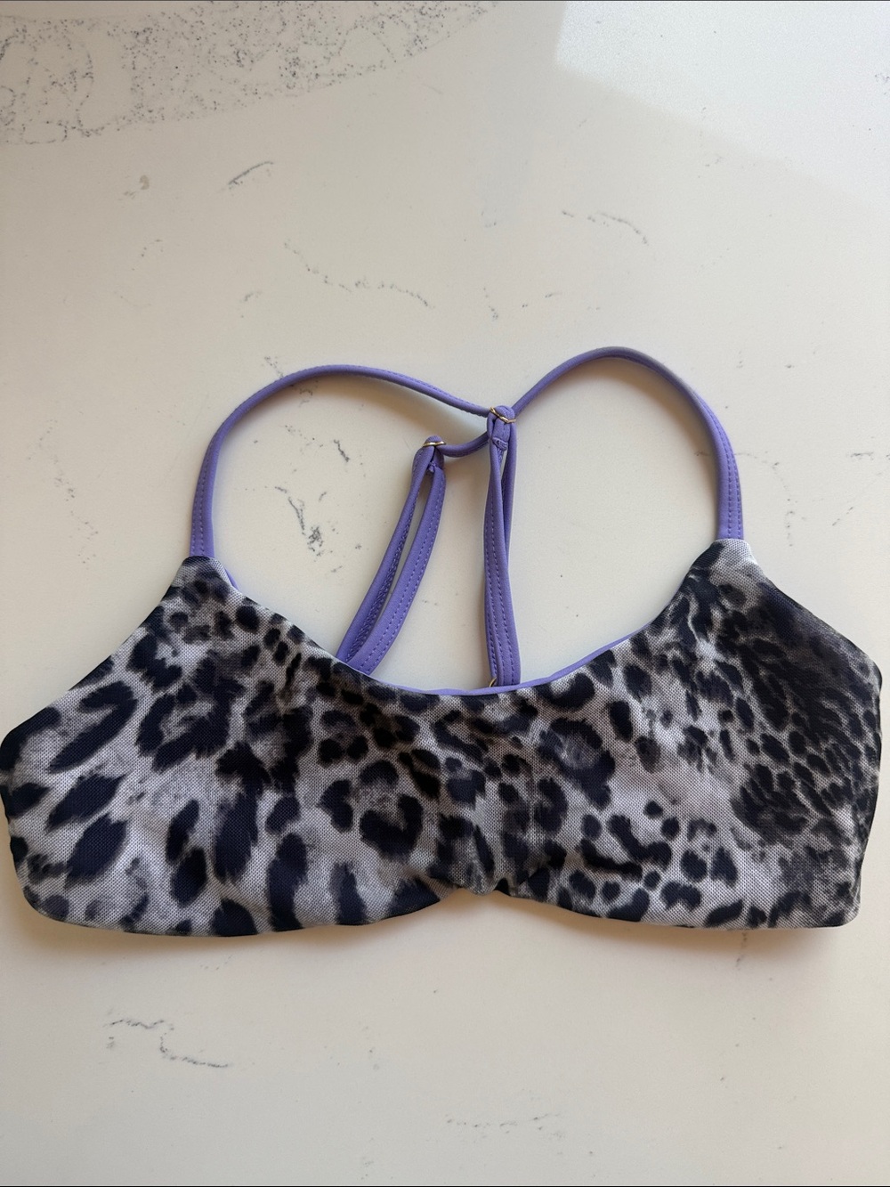 Five Dancewear Cheetah Dolce Bra Top Purple Lavender Black Color Animal Print XS